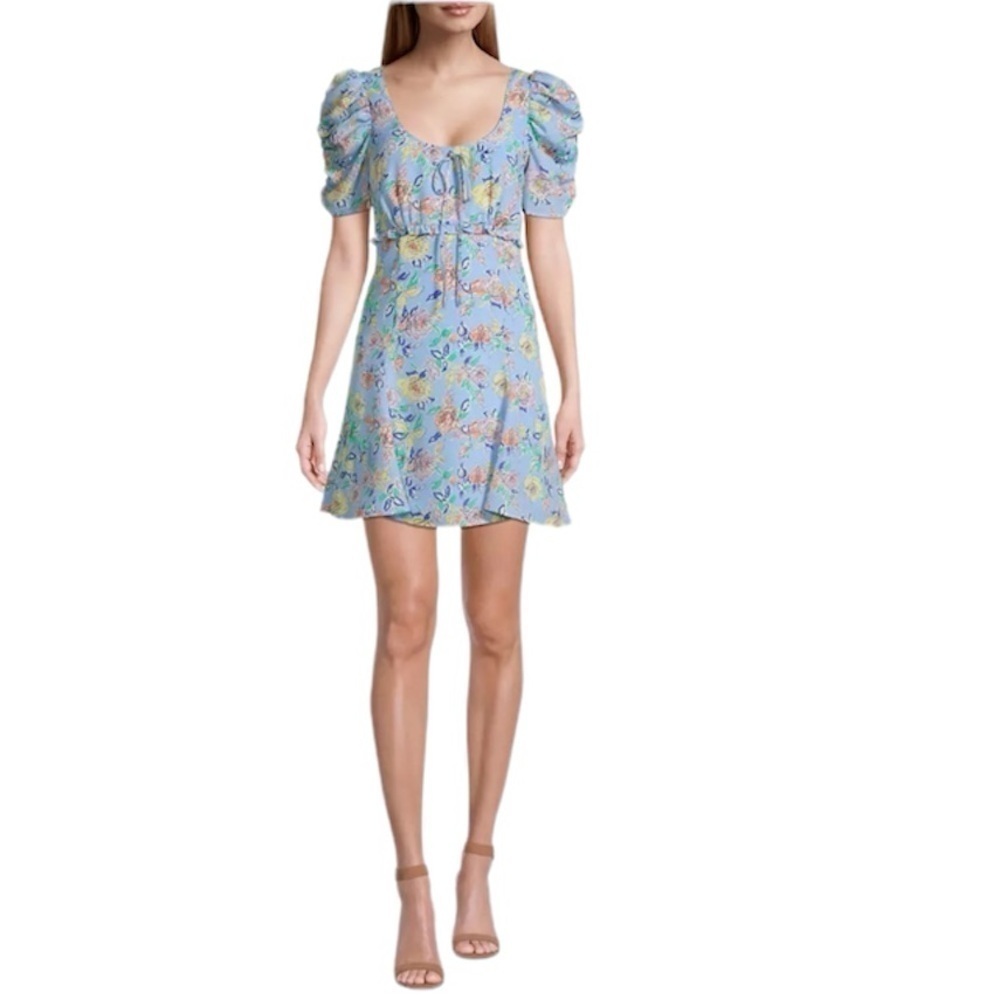 LIKELY | Lana Babydoll Puff Sleeve Floral Dress in Pemu Size 6 NWT